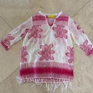 Roberta Roller Rabbit Pink and White Floral Tunic/Coverup